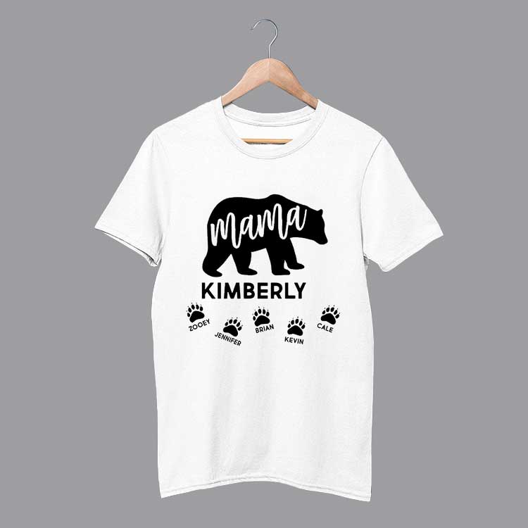 Mama Bear Custom Name Gift T Shirt
