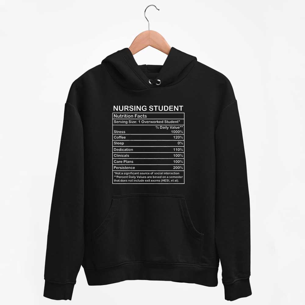 Hoodie Nutrition Facts Nursing Student 