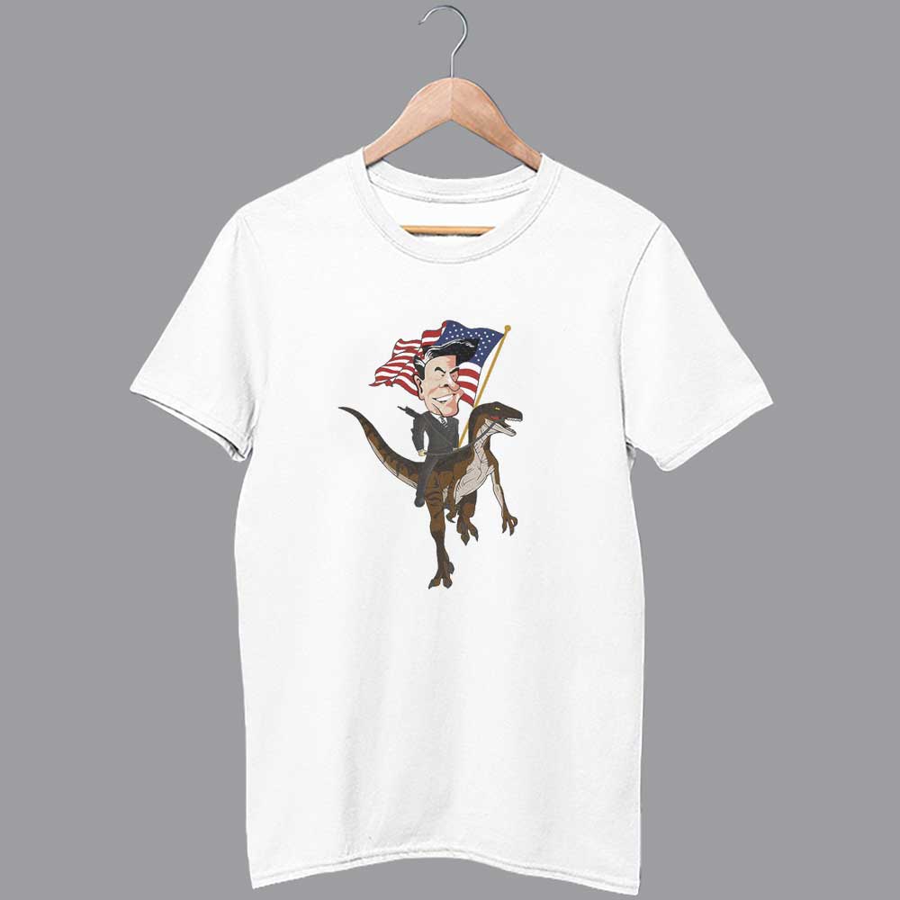 Ronald Reagan Riding Velociraptor Shirt
