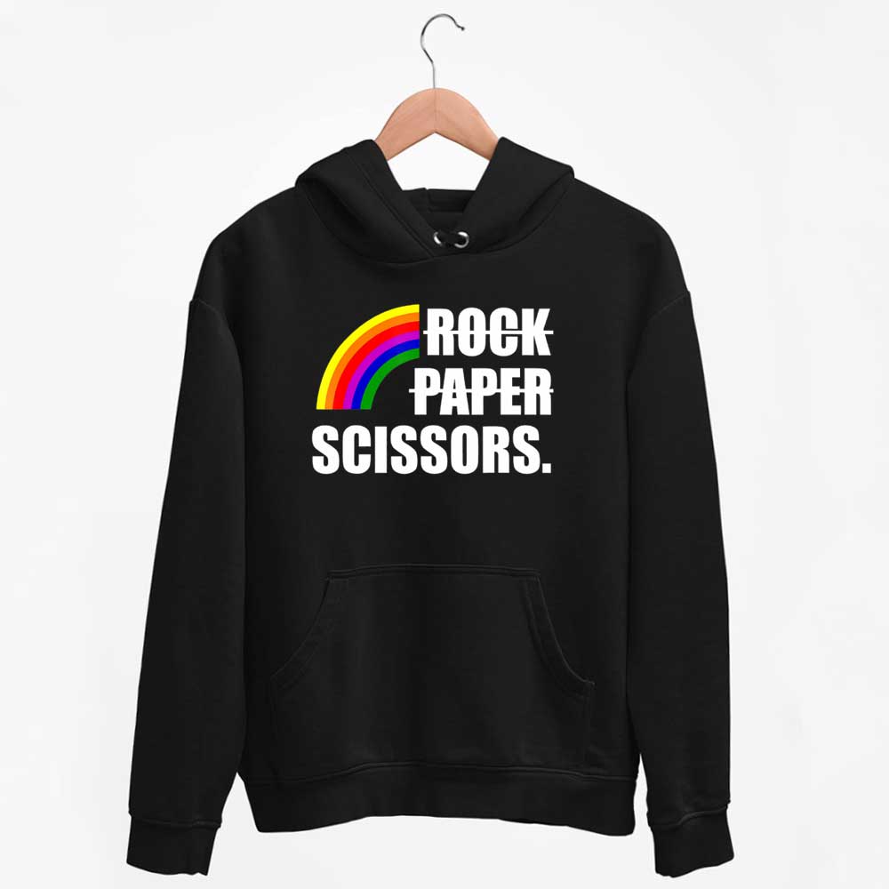 Hoodie Rock Paper Scissors Gay Lesbian Pride Rainbow LGBT