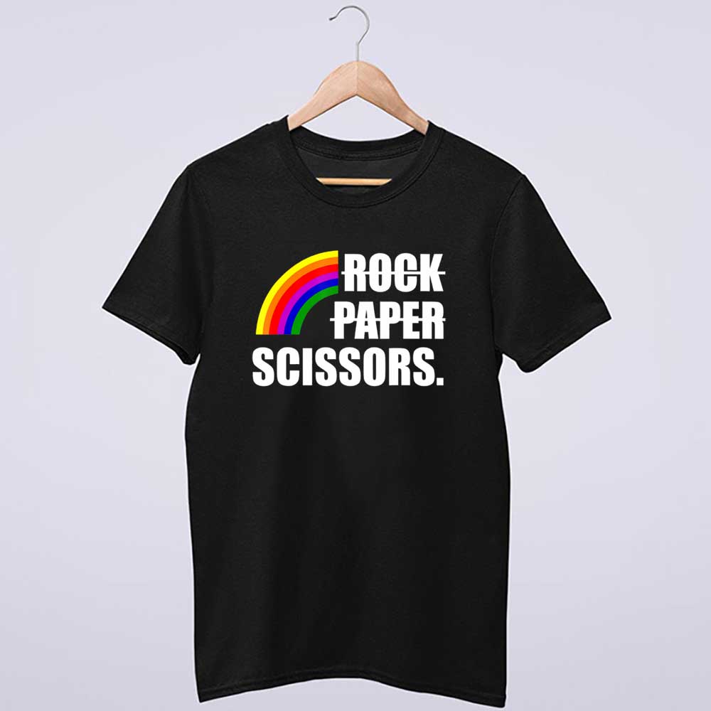 Rock Paper Scissors Gay Lesbian Pride Rainbow LGBT Shirt