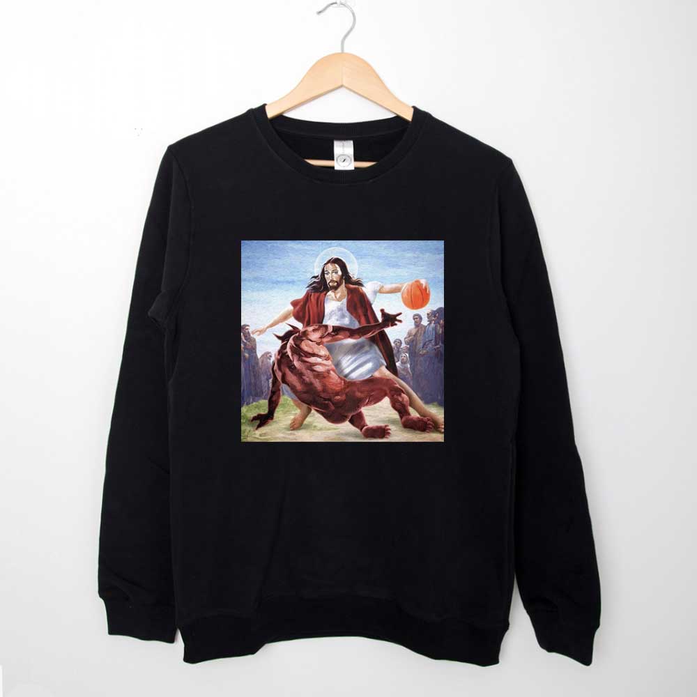 Sweatshirt Jesus Crossing Up The Devil