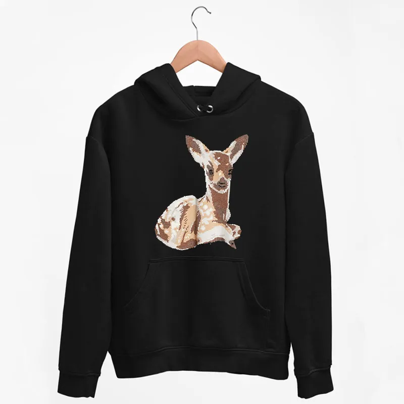 Black Hoodie Ariana Grande Sweatshirt Outfit Deer Printed Pullover
