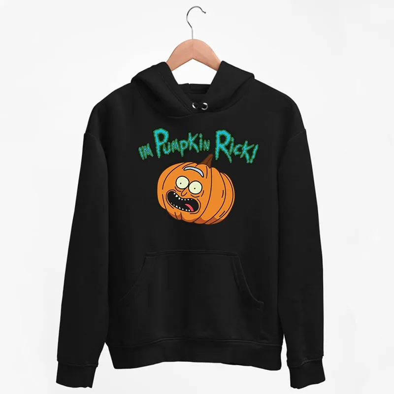 Black Hoodie Halloween Pumpkin Morty Funny Shirt