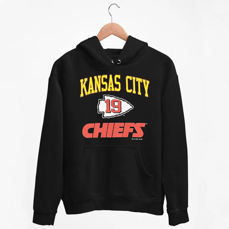 Black Hoodie Vintage 90s Kansas City Kc Chiefs Crew Neck Sweatshirt