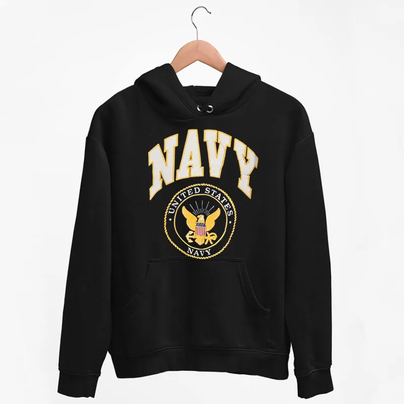 Black Hoodie Vintage 90s United States Navy Sweatshirt