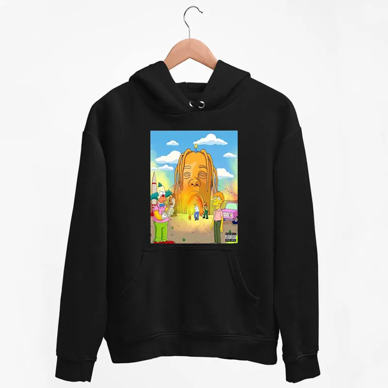 Black Hoodie Vintage Camiseta Travis Scott Simpsons Astroworld Shirt