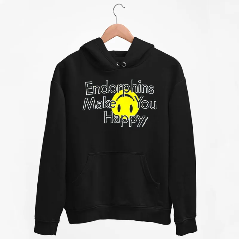Black Hoodie Vintage Inspired Endorphins Make You Happy Sweatshirt With Back