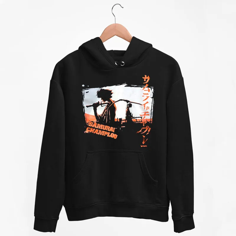Black Hoodie Vintage Japanese Samurai Champloo Sweatshirt