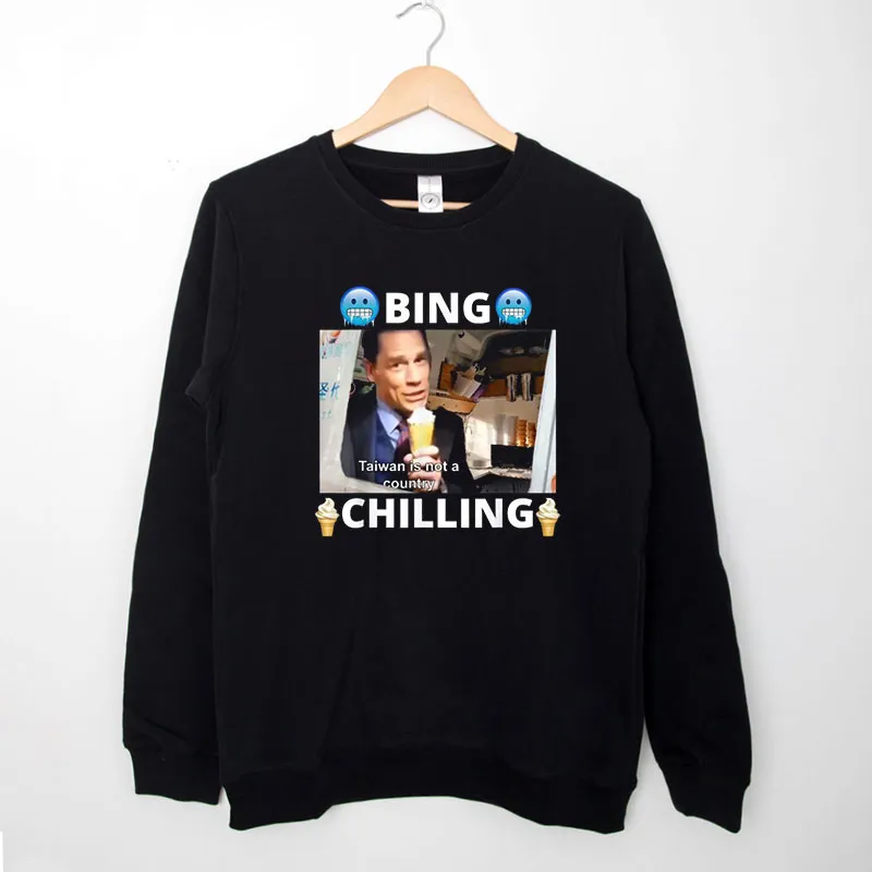 Black Sweatshirt Bing Shi Ling Chilling Meme John Xina Shirt