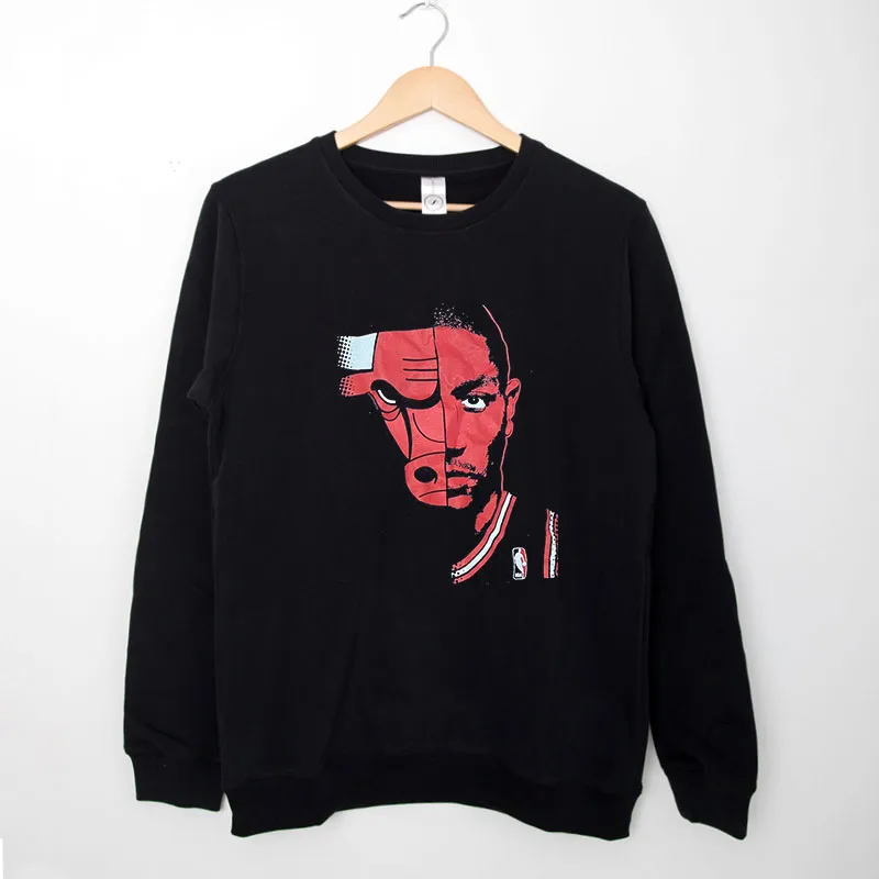 Black Sweatshirt Bulls Face Dennis Rodman Vintage Shirt