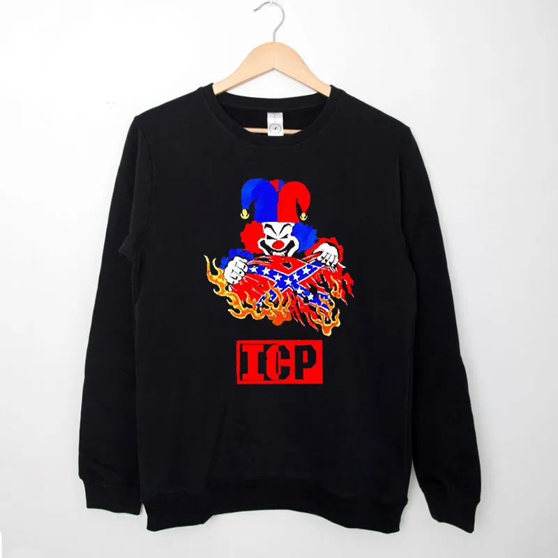 Black Sweatshirt Insane Clown Posse Rebel Flag Icp Shirt With Back