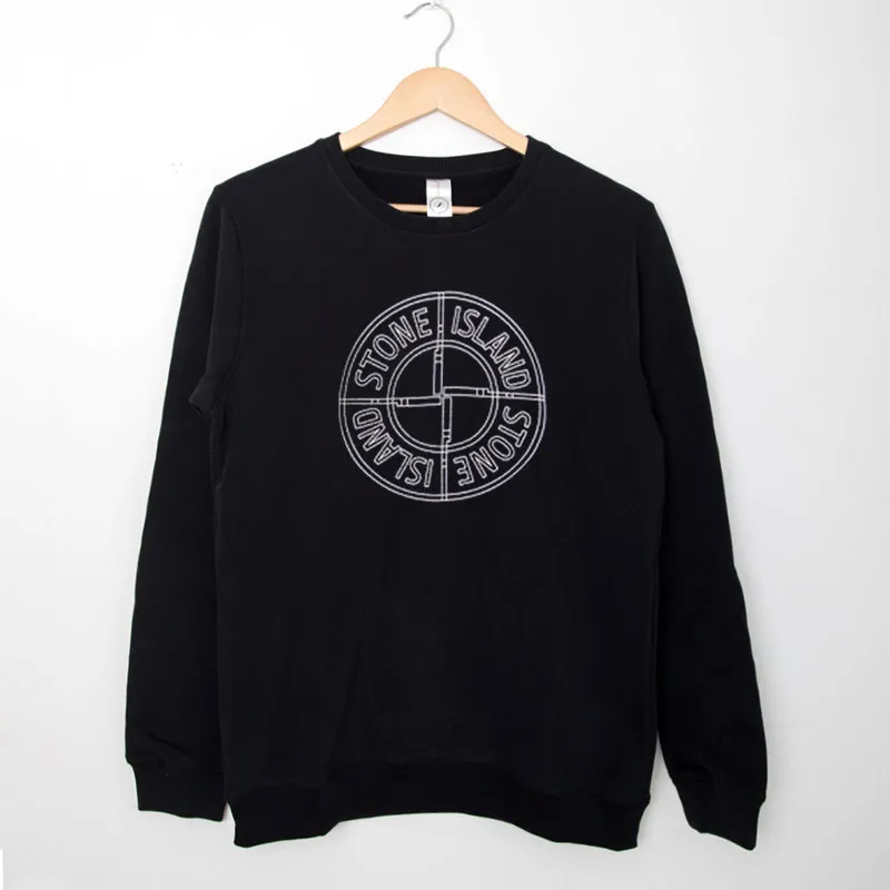 Black Sweatshirt Inspired Stone Island Big Logo Hoodie