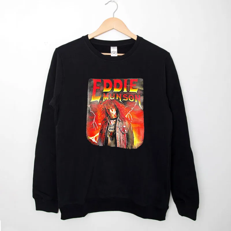 Black Sweatshirt Stranger Things 4 Eddie Munson Merch Shirt