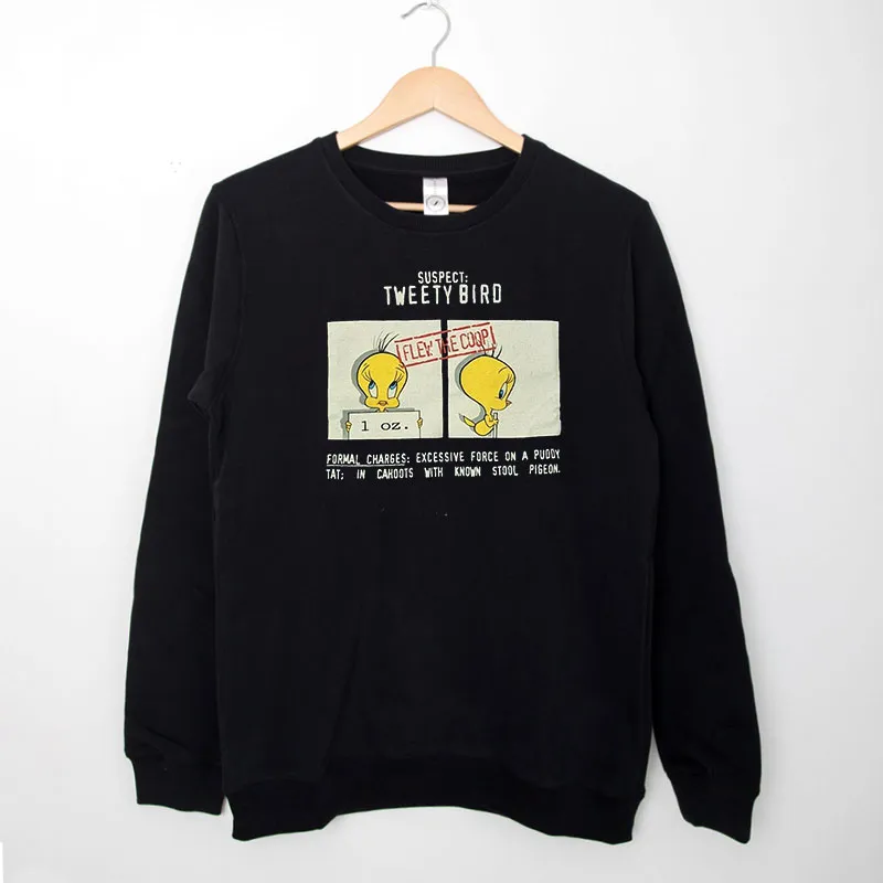 Black Sweatshirt Vintage Looney Tunes Flew The Coop Tweety Bird Shirt