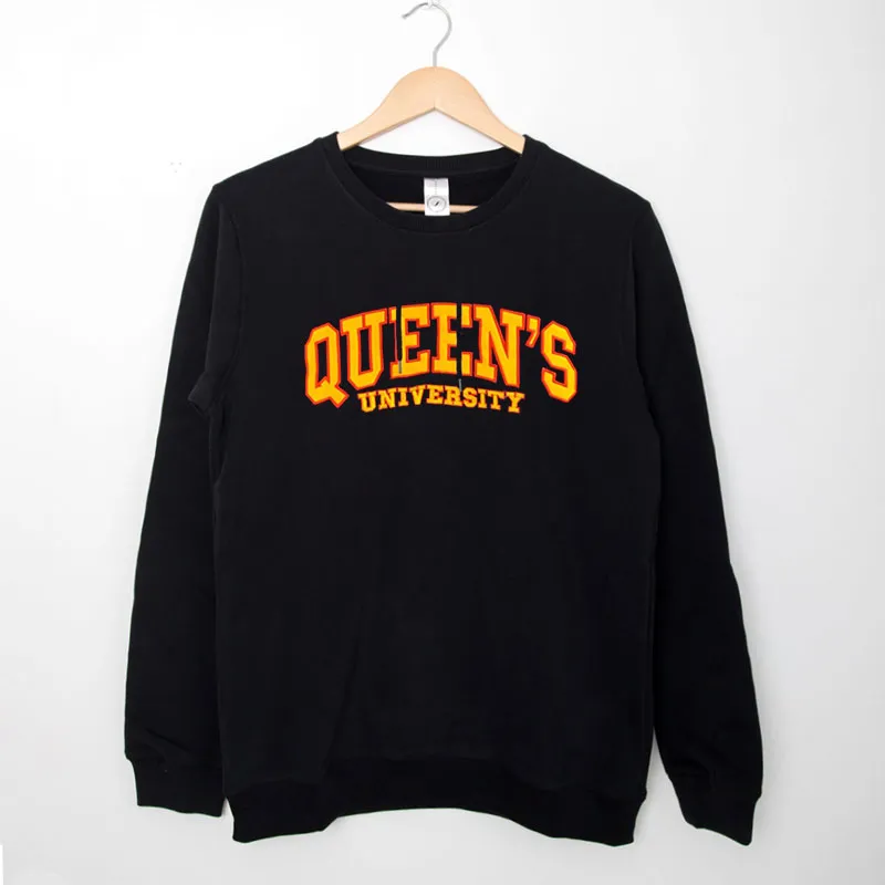 Black Sweatshirt Vintage Queen's University Hoodie