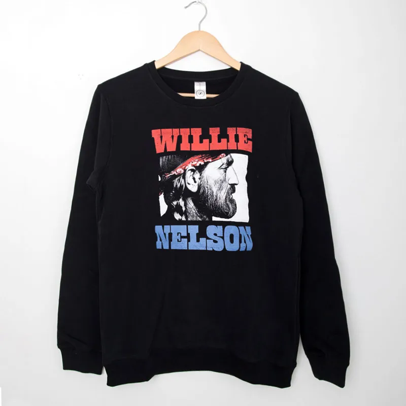 Black Sweatshirt Vintage Rare Retro Willie Nelson Shirt