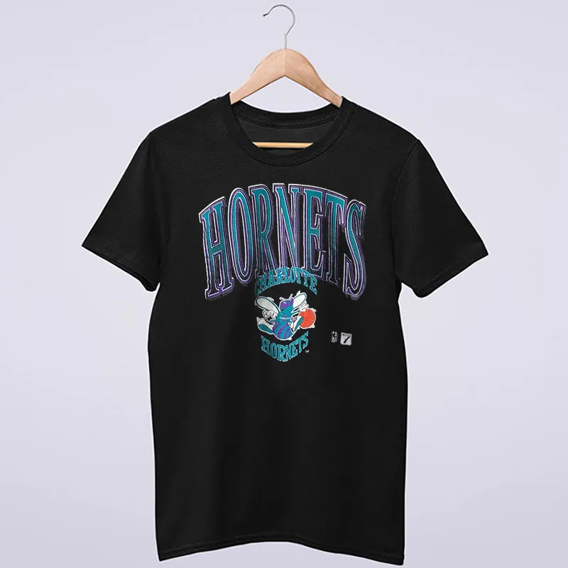 Black T Shirt 80s Vintage Charlotte Hornets Sweatshirt