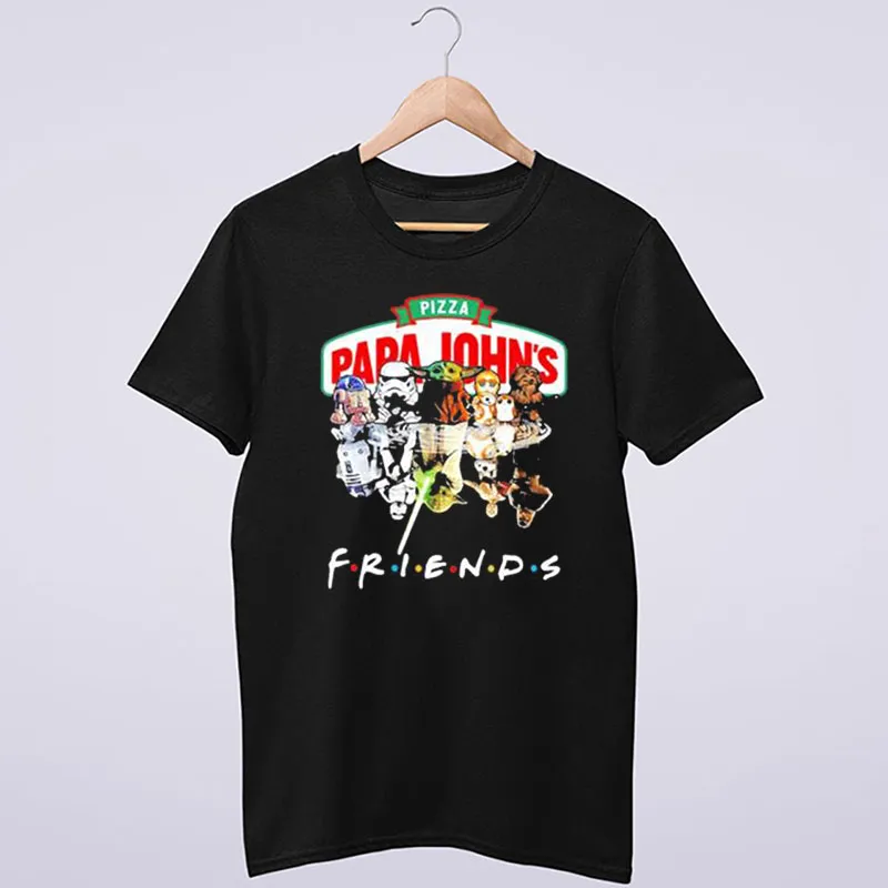Black T Shirt Star Wars Characters Friends Papa Johns Hoodie