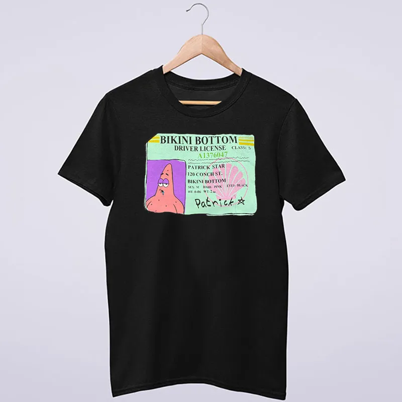 Black T Shirt Vintage Nickelodeon Patrick Driver's License Hoodie