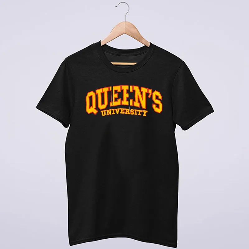 Black T Shirt Vintage Queen's University Hoodie
