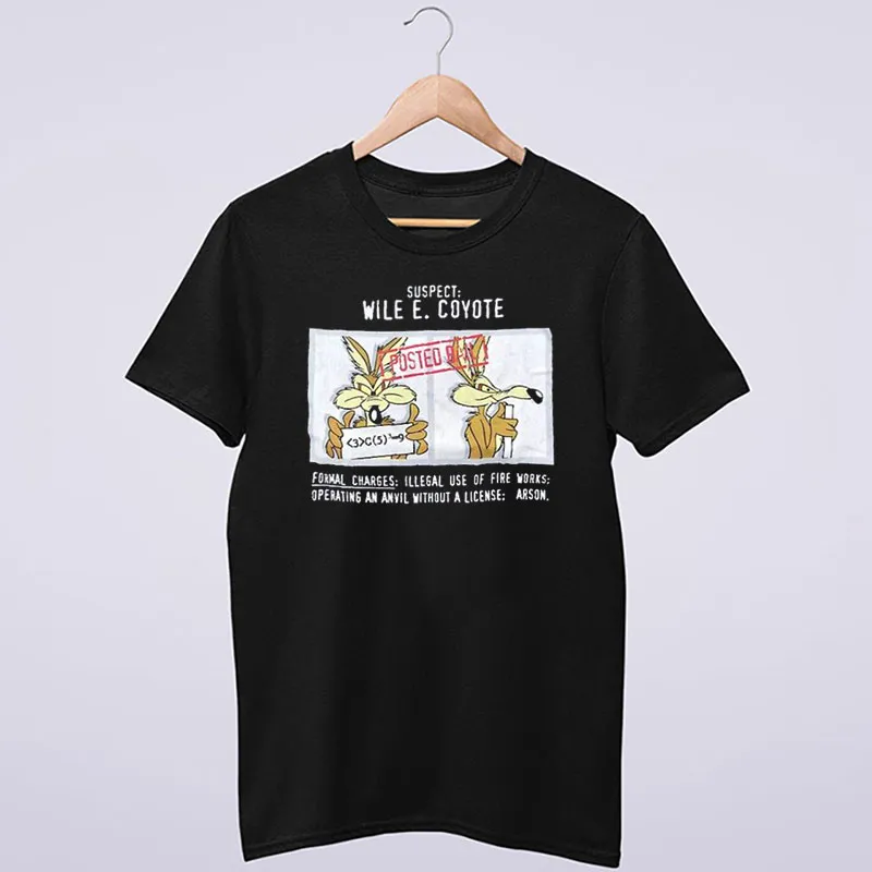 Vintage 90s Looney Tunes Mugshot Jail Wile E Coyote Shirt