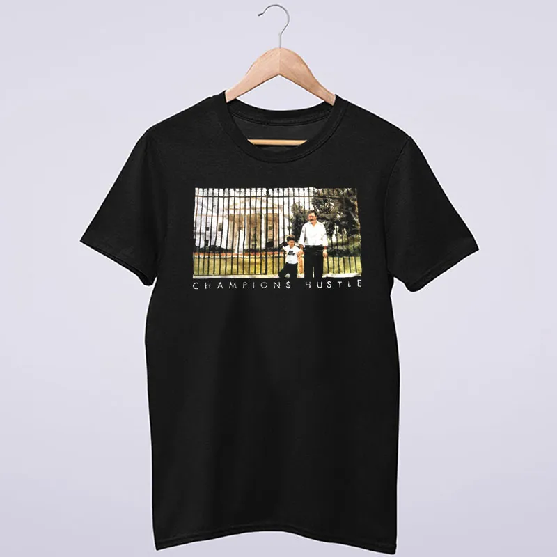 Vintage Champion Hustle Pablo Escobar In Front Of White House Shirt