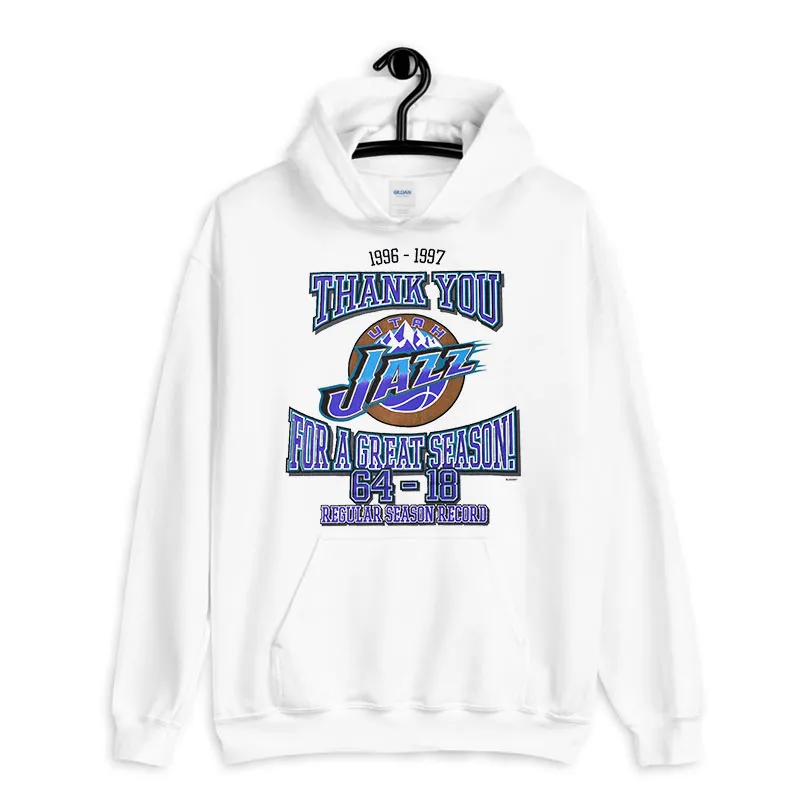 White Hoodie 1997 Vintage Utah Jazz Sweatshirt