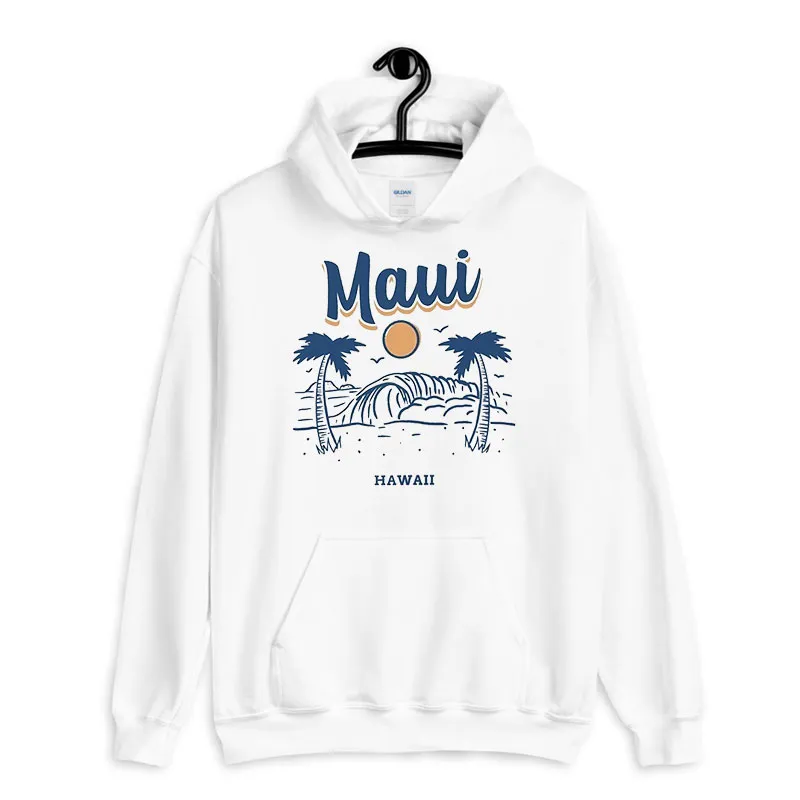 White Hoodie Beachy Maui Hawaii Sweatshirts