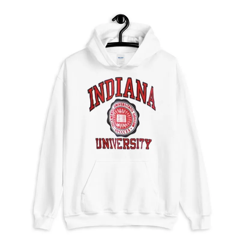 White Hoodie College Indiana University Sweatshirts Vintage
