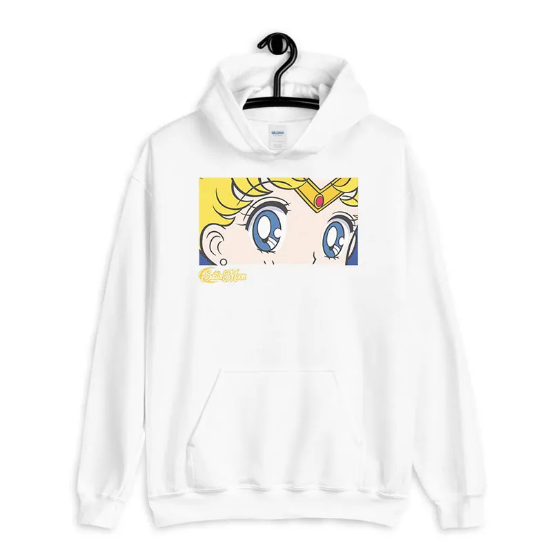 White Hoodie Pretty Guardian 90s Sailor Moon Eyes Shirt