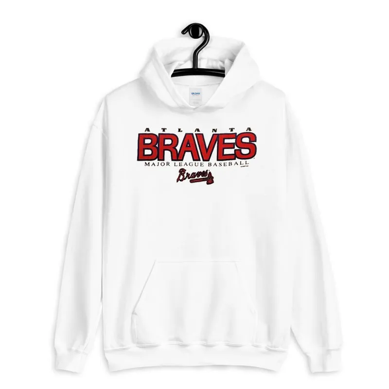 White Hoodie Vintage 90s Atlanta Braves Crewneck Sweatshirt