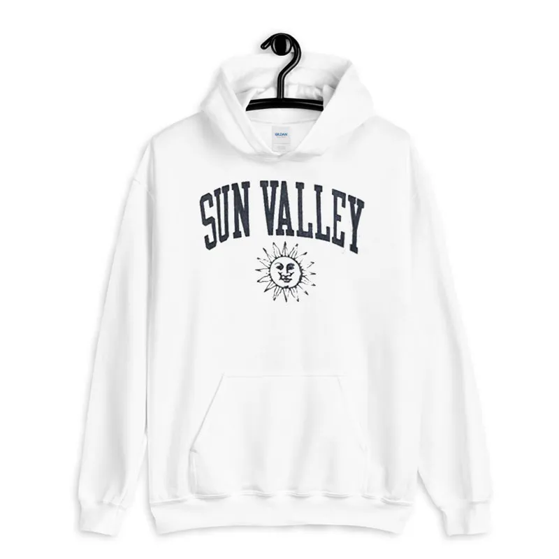 White Hoodie Vintage 90s Sun Valley Sweatshirt