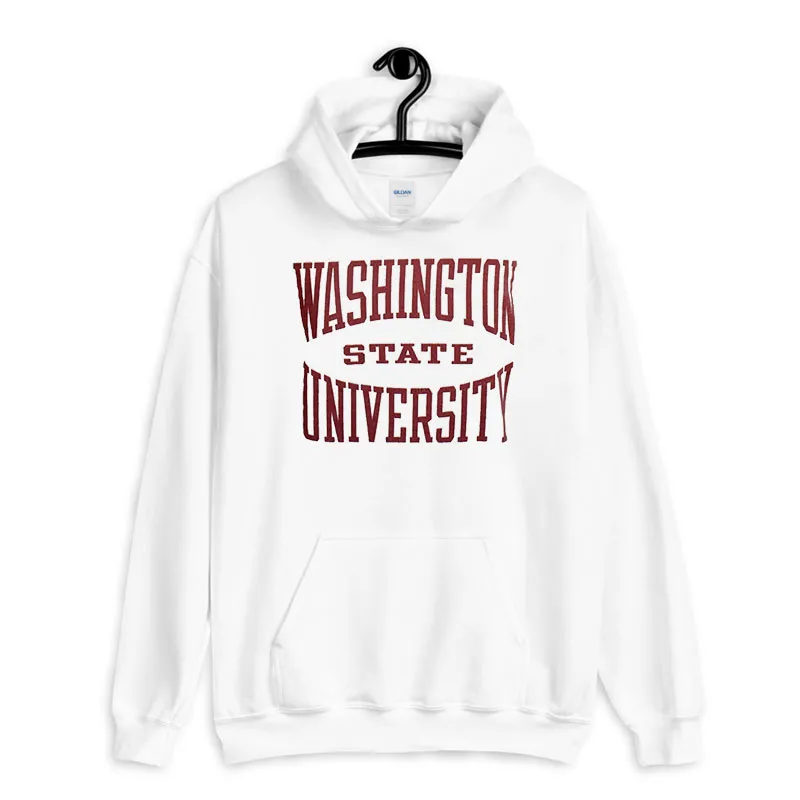 White Hoodie Vintage 90s Washington State University Sweatshirt