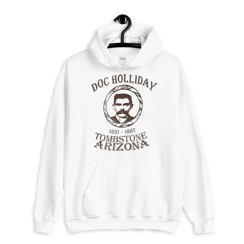White Hoodie Vintage Doc Holiday Huckleber 90's Tombstone T Shirt