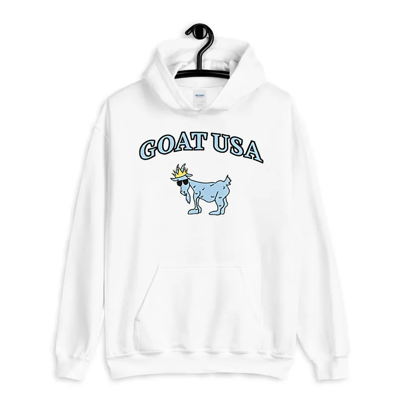 White Hoodie Vintage Inspired Goat Usa Sweatshirt