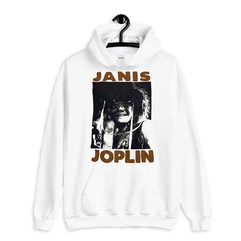 White Hoodie Vintage Memories Janis Joplin T Shirt