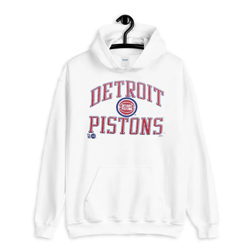 White Hoodie Vintage Nba Detroit 1990s Pistons Sweatshirt
