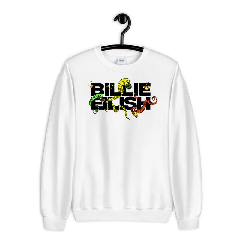White Sweatshirt Concert Tour Lash Music Billie Eilish Merchandise Hoodie