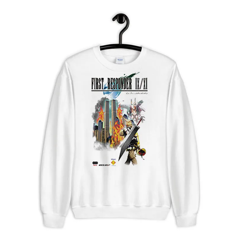 White Sweatshirt Cool Final Fantasy First Responder Shirt