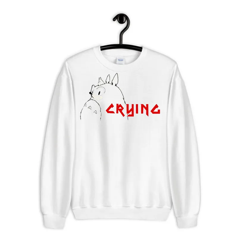White Sweatshirt Funny Sonic Totoro Crying Shirt