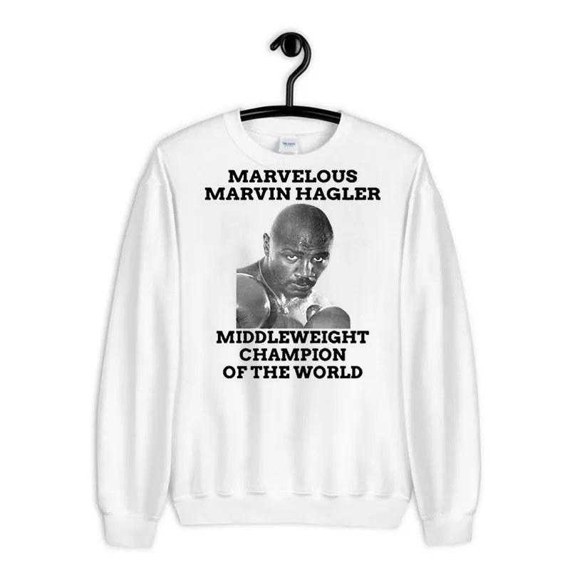 White Sweatshirt Wba World Champion Marvin Hagler T Shirt