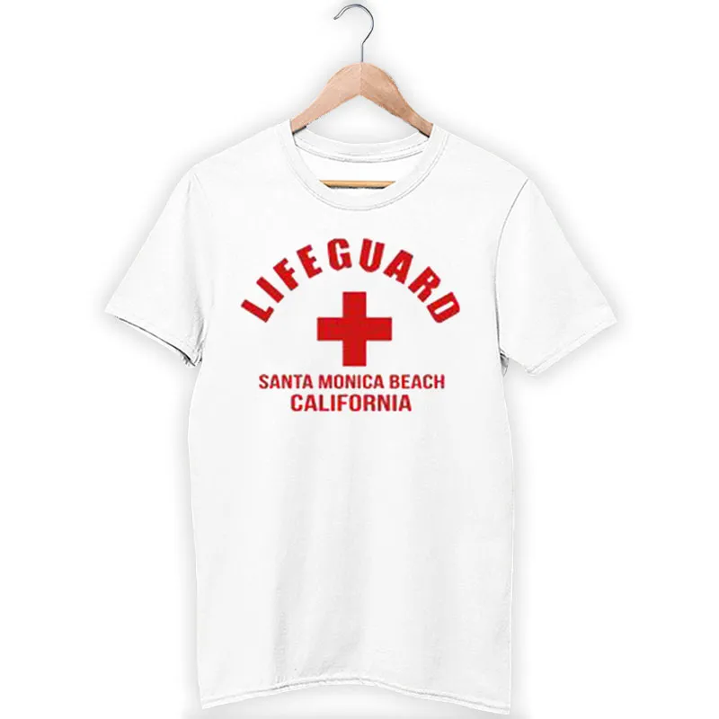 White T Shirt California Santa Monica Pier Lifeguard Hoodie