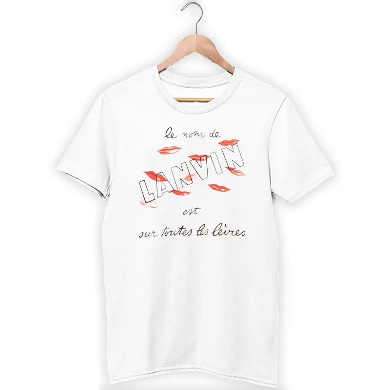 White T Shirt Inspired By Lanvin Enfant Lip Print Sweatshirt