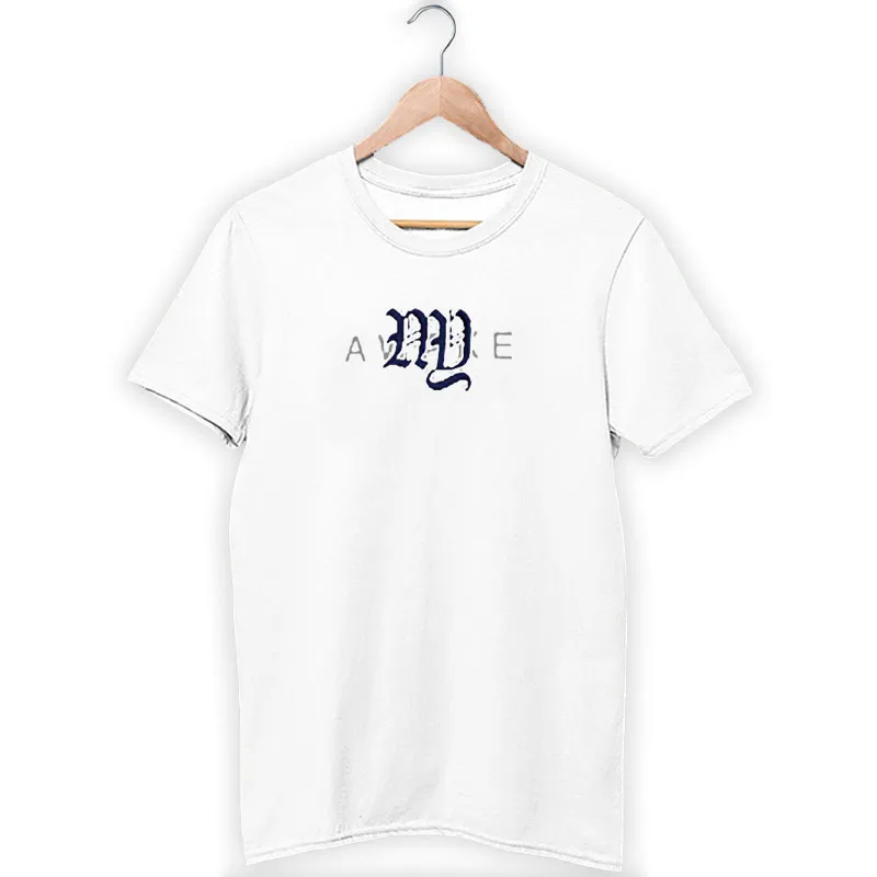 White T Shirt Printed Awake Ny Hoodie