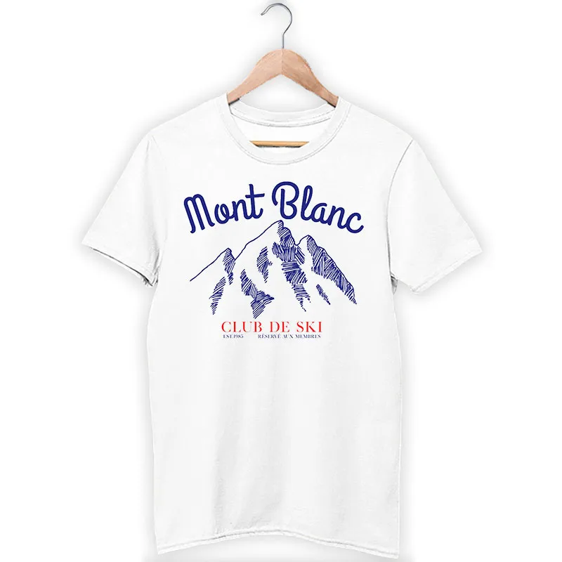 White T Shirt Ski Club Aspen Snow Camping Montblanc Sweatshirt
