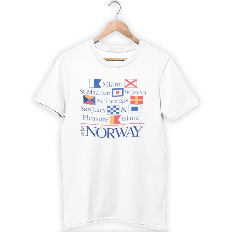 White T Shirt Vintage 90s Ss Norway Sweatshirt