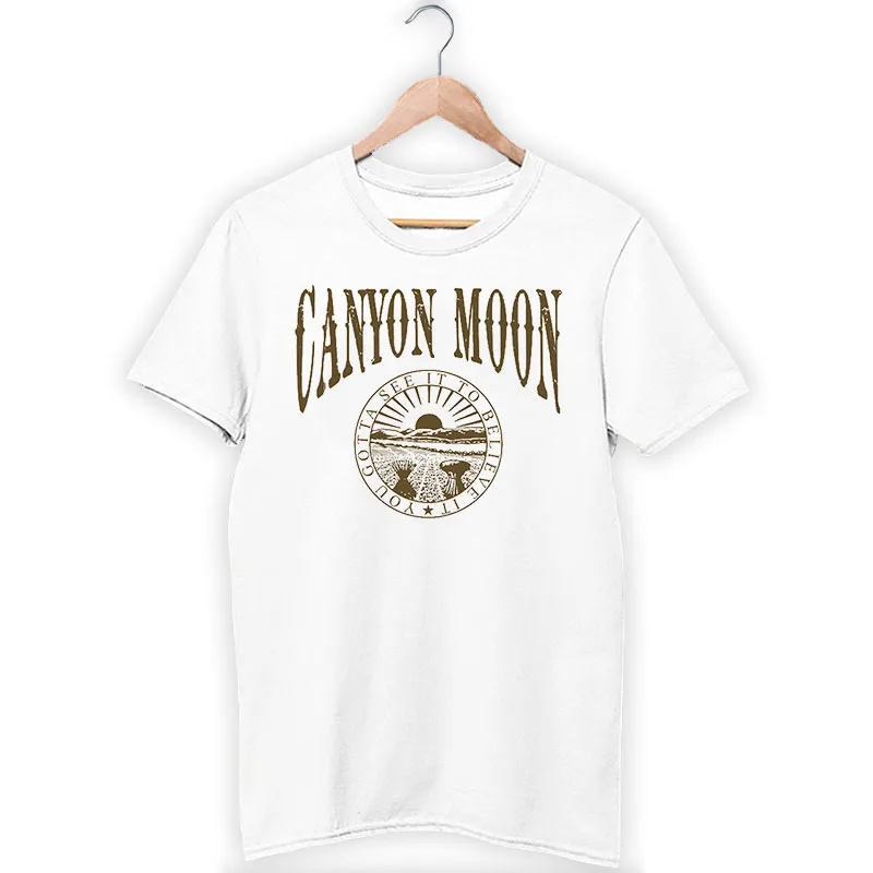 White T Shirt Vintage Fine Line Canyon Moon Sweatshirt