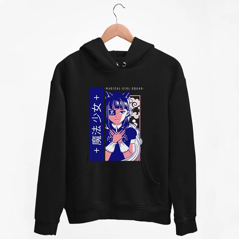 Black Hoodie Japanese Manga Magical Girl Squad Anime T Shirt