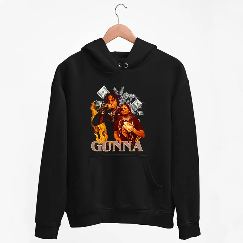 Black Hoodie Retro Rapper Gunna Shirt